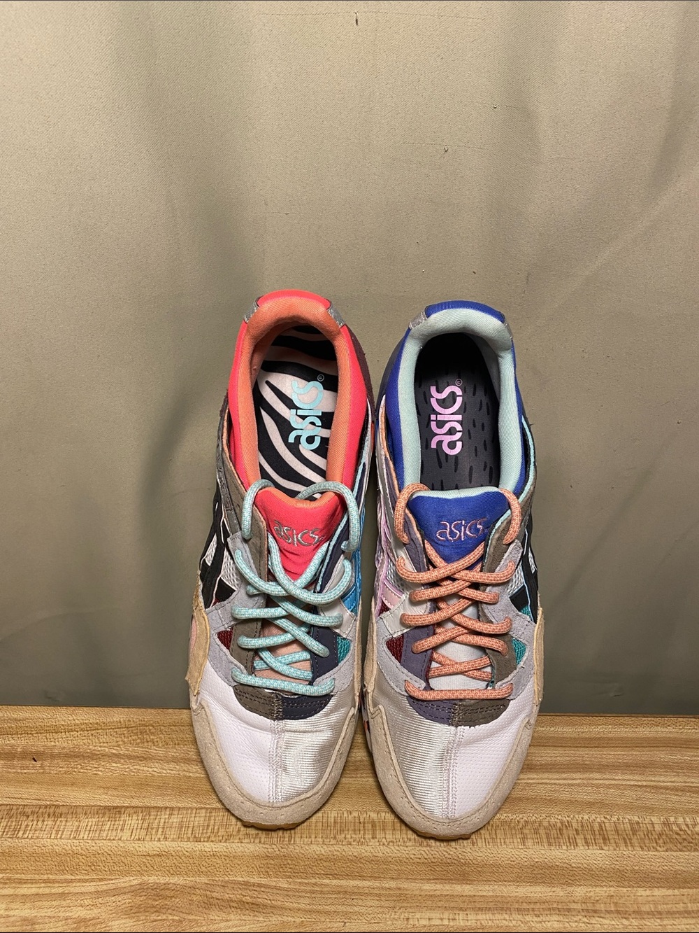 ASICS Gel-Lyte 5 (V) Re-Material Pink Aqua Running Shoes Mens 8.5 - Picture 6 of 7
